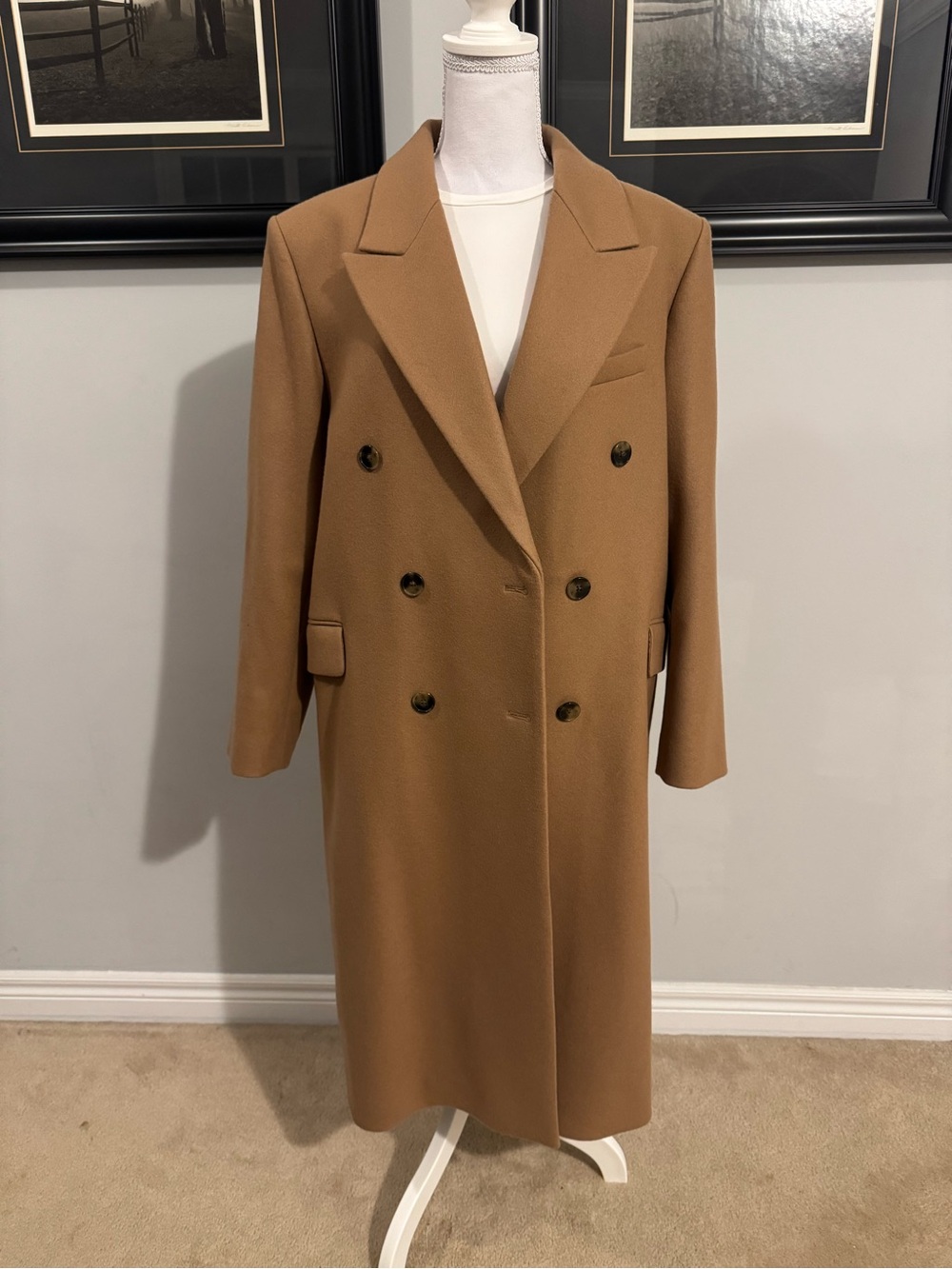 NWT - Wilfred Classic Double-Breasted Camel Coat